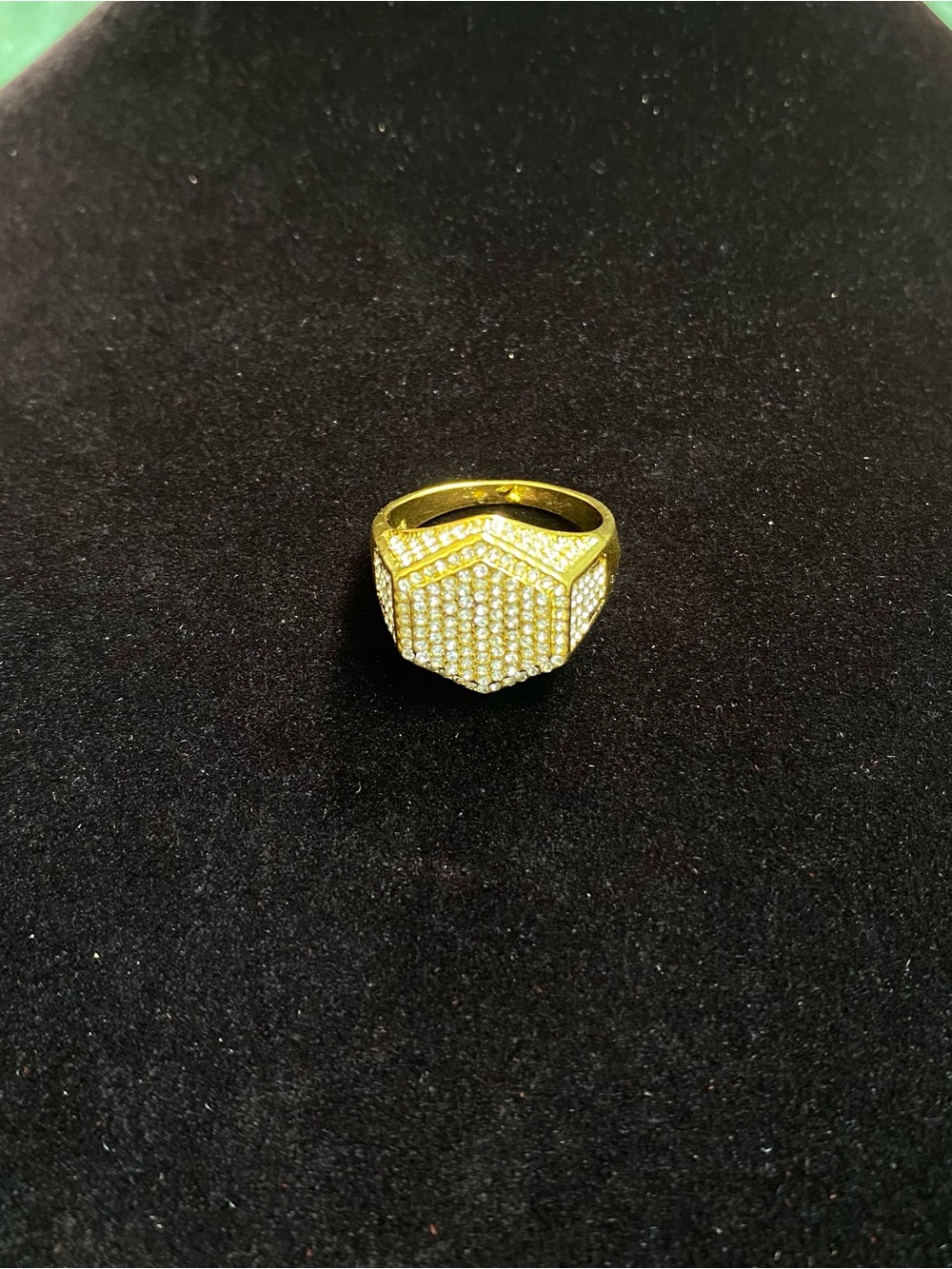 Gold hexagon ring - Picture 3 of 7